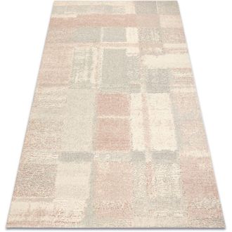 RugsX Flux 461.43.ae200 Alfombra De Lana Osta - Geom&eacute;trica, Estructural, Loft Crema / Rosa Beige 240x340 Cm