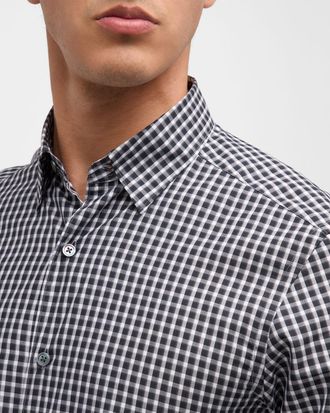 Ermenegildo Zegna Mens Centoquaranta Cotton Plaid Sport Shirt