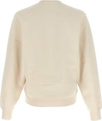 Saint Laurent Cassandre Logo-Embroidered Cotton Sweatshirt - Beige