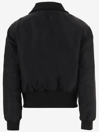 Frankie Shop Womens Storm Cropped Bomber Jacket Black Polyamide