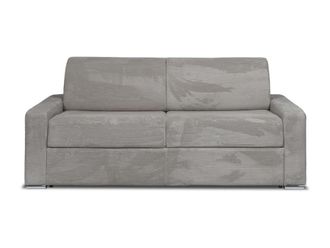 VENTE-UNIQUE.COM Sof&aacute; cama terciopelo 4 plazas gris claro 214x223cm