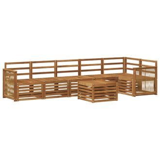 vidaXL Conjunto De Sof&aacute; Seccional 6 Pcs Natural Vidaxl