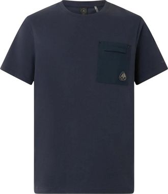 Moose Knuckles Tops, Heren, Blauw, L, Katoen, Pocket T-Shirt