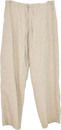 Ichi Womens Color Linen Pants In Natural