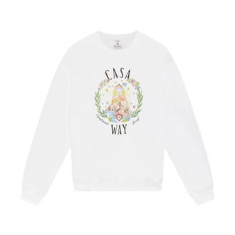 Casablanca Felpa in Cotone Stampata The Way - - Sweatshirts & Hoodies - Uomo - Bianco - M