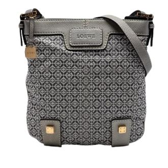 Loewe Pre-owned Crossbody Bag - Dames - Pre-owned - Grijs - Maat: ONE Size Leer