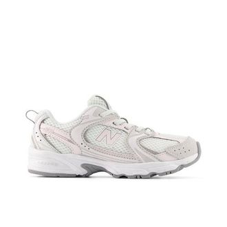 New Balance Bambino 530 Bungee Lace in Grigio/Rosa, Pelle, Taglia 32.5