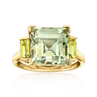 Ross-Simons Prasiolite and. Peridot Ring in 18kt Gold Over Sterling