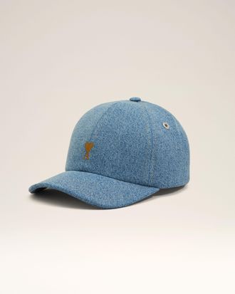 Ami Blue Denim Ami De Coeur Embroidery Cap Blue - OS - Unisex