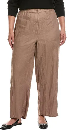 Eileen Fisher Plus Wide Linen Ankle Pant