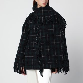 Toteme Black/green check jacket with scarf