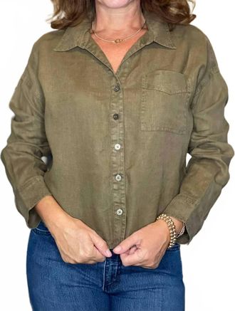 Michael Stars Gracie Cropped Button-Down Jacket In Camo