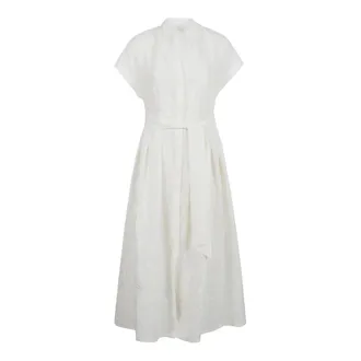 Eleventy Abito Chemisier Ricamato - - Dresses - Donna - Bianco - 2XL