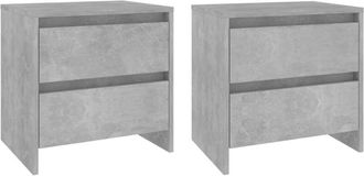 vidaXL Vidaxl - Mesitas de noche 2 uds madera de ingeniería gris hormigón