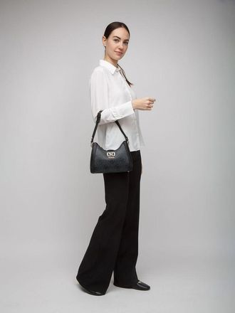 Guess Womens Shoulder Bag Coal Logo Polyurethane - Shoulder-Bags