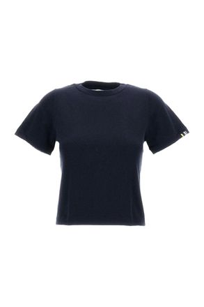 Extreme Cashmere Navy Blue N.267 Tina Cropped T-Shirt