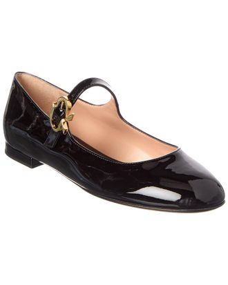 Gianvito Rossi Mary Ribbon Patent Flat