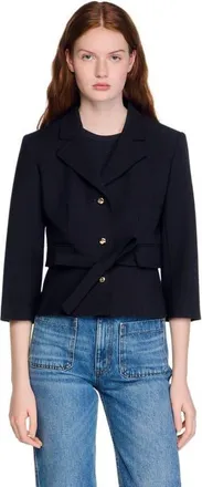 Sandro Short tailored jacket in Black at Nordstrom, Size 42