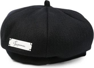 Jacquemus Black Textured Beret Hat