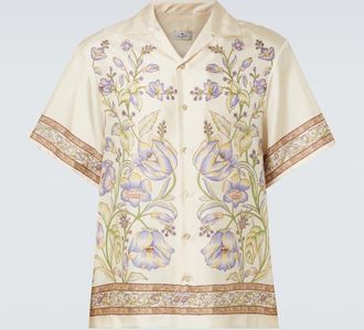 Etro Camicia bowling in seta con stampa