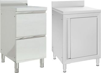 vidaXL Vidaxl - Armarios de cocina comerciales 2 piezas de acero inoxidable