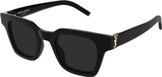 Saint Laurent Black Square Unisex Sunglasses SL M157 001 47