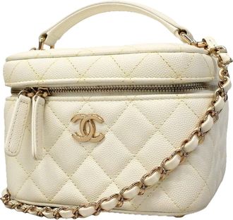 Chanel White Grained Calfskin Vanity Bag (Pre-Owned)