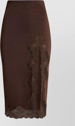 Balmain lace trim knee-length pencil skirt