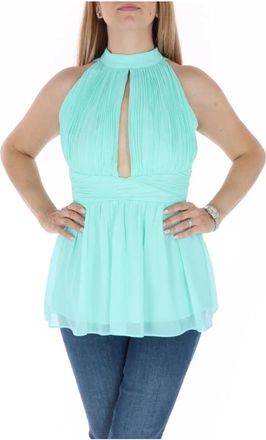 Fracomina Strap Blouse - Dames - Tops zonder mouwen - Groen - M - Polyester - Tops