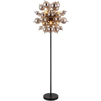 Globo Lighting L&aacute;mpara De Pie - Udo - Negro - Metal Vidrio Ahumado - &Oslash; - Globo