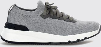 Brunello Cucinelli Sneakers basse in maglia di misto cotone con caviglia elasticizzata
