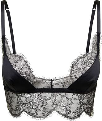 Dolce & Gabbana Zwarte Kant Bralette Top - Dames - BHs - Zwart - M - Ondergoed