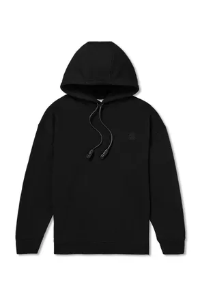 Loewe Logo-Embroidered Leather-Trimmed Cotton-Jersey Hoodie