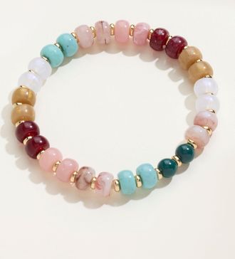 Fat Face FatFace Stretch Bead Bracelet in Multi Colour
