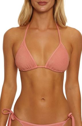 Isabella Rose Taylor Como Triangle Bikini Top in Blush at Nordstrom, Size Medium