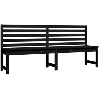 vidaXL Panca da Giardino Nera 201,5 cm in Legno Massello di Pino vidaXL