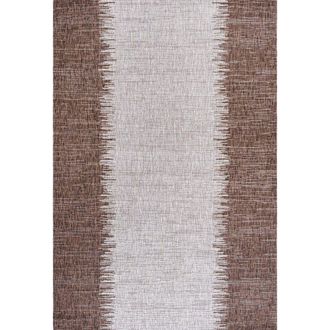 Jonathan Y Designs Tavira Modern Strie Indoor/Outdoor Area Rug in Brown/beige at Nordstrom, Size 5Ft 0In X 8Ft 0In
