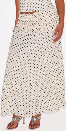 Tiger Mist Denali Polka Dot Tiered Maxi Skirt in White Polka Dot at Nordstrom, Size Small