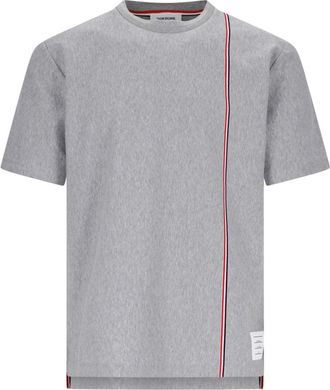 Thom Browne Lightweight Grey T-Shirt With Classic Crew Neckline