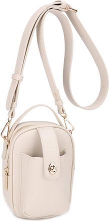 Mali + Lili Parker Faux Leather Crossbody in Bone at Nordstrom