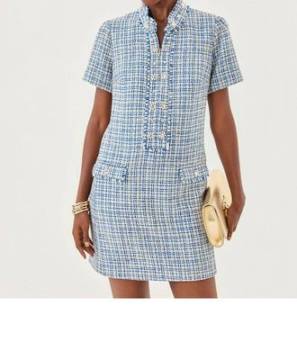 Lilly Pulitzer Teddy Boucle Shift Ocean Deep Dress In Tangier Teal