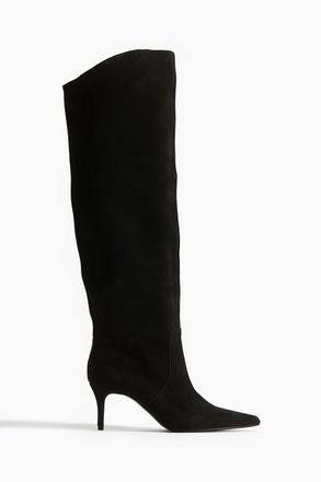 H&M Knee-Highs aus Veloursleder - Schwarz