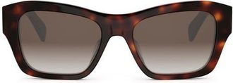 Celine Triomphe 54mm Butterfly Sunglasses in Dark Havana /Gradient Brown at Nordstrom