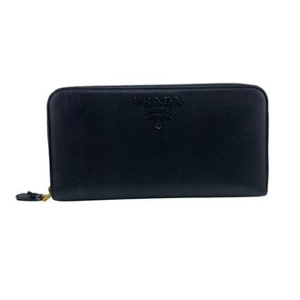 Prada Black Leather Long Wallet (Bi-Fold) (Pre-Owned)