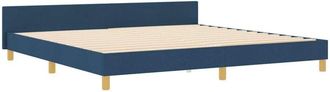 vidaXL Estructura De Cama Con Cabecera Azul 200 X 200 Cm Tela Vidaxl