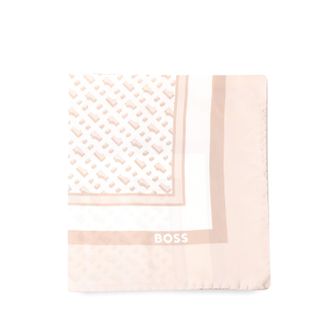 HUGO BOSS Womens Boss Lainy Monogram Scarf in Antique White