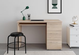 Möbel Vogl Schreibtisch »Tobi, optional mit Tastaturauszug,« mit 3 Schubkästen, Breite 115 cm, Made in Germany