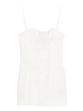 Sir. embroidered spaghetti-strap mini dress - women - Linen/Flax/Cotton - 0P - White