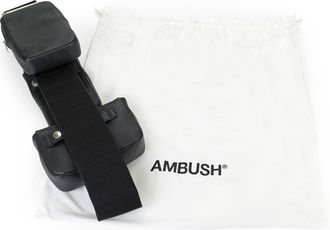 AMBUSH MULTI LEATHER SASH BLACK/WHITE BELT BAGS