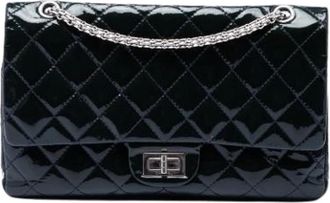 Chanel Pre-owned Vintage Quilted Patent Shoulder Bag - Dames - Vintage Schoudertas - Blauw - ONE Size - Leer - Vintage